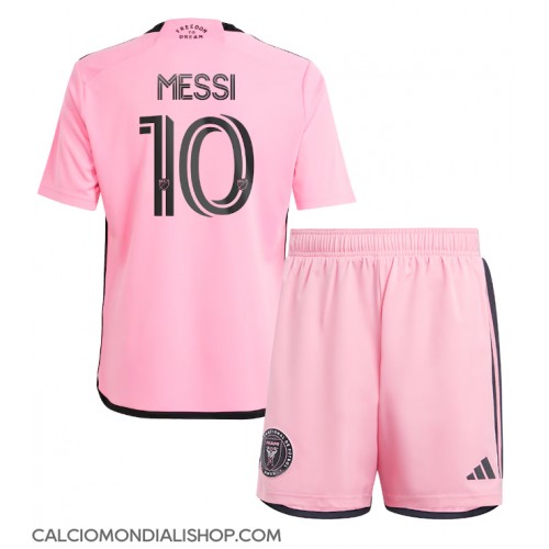 Maglie da calcio Inter Miami Lionel Messi #10 Prima Maglia Bambino 2024-25 Manica Corta (+ Pantaloni corti)